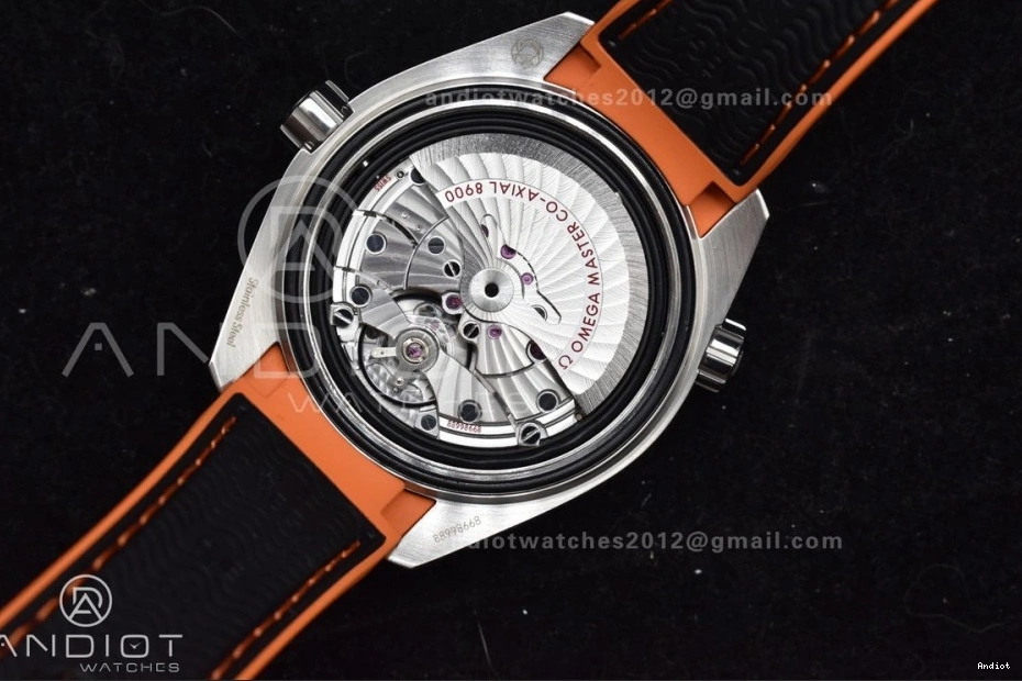 43.5mm 1:1 A8900 V2 Ocean on Super Bezel Edition Nylon Orange Strap Black SS Planet VSF Best Clone Black Dial 1223